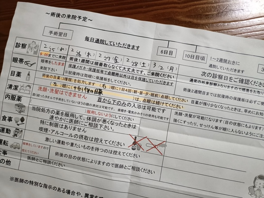 白内障の手術をしたよ。タクシーでの会話とメガネが４つになった話。